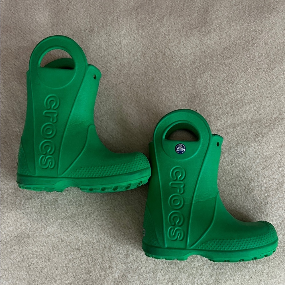 CROCS Kids Green Rain Boots size C7